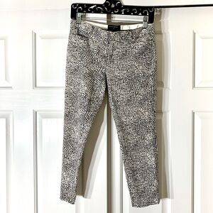 Banana Republic Sloan Fit Pants Cropped Low Rise Black White Women's,  Sz 6 P